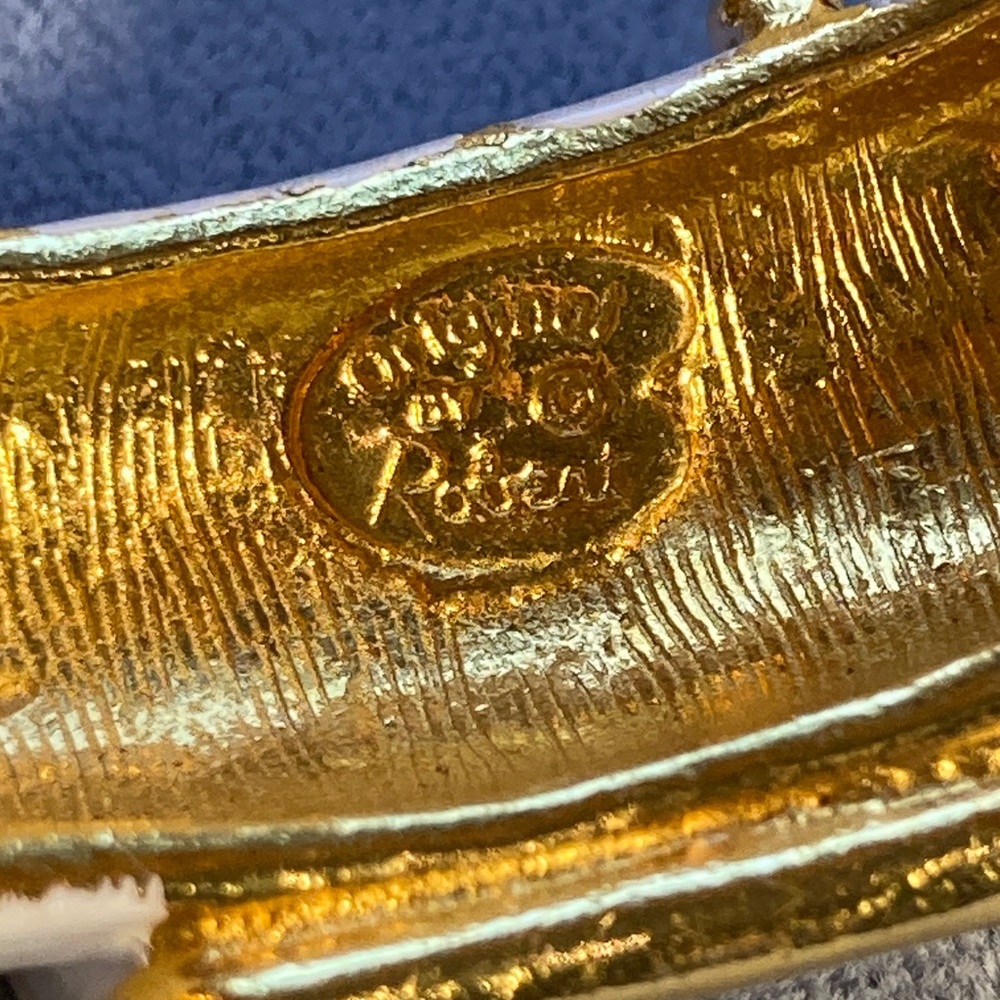 Original by Robert enamel clamper bangle bracelet white gold - Picture 3 of 16